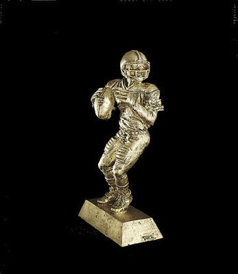 Football Resin Figure, Gold, 8 1/4